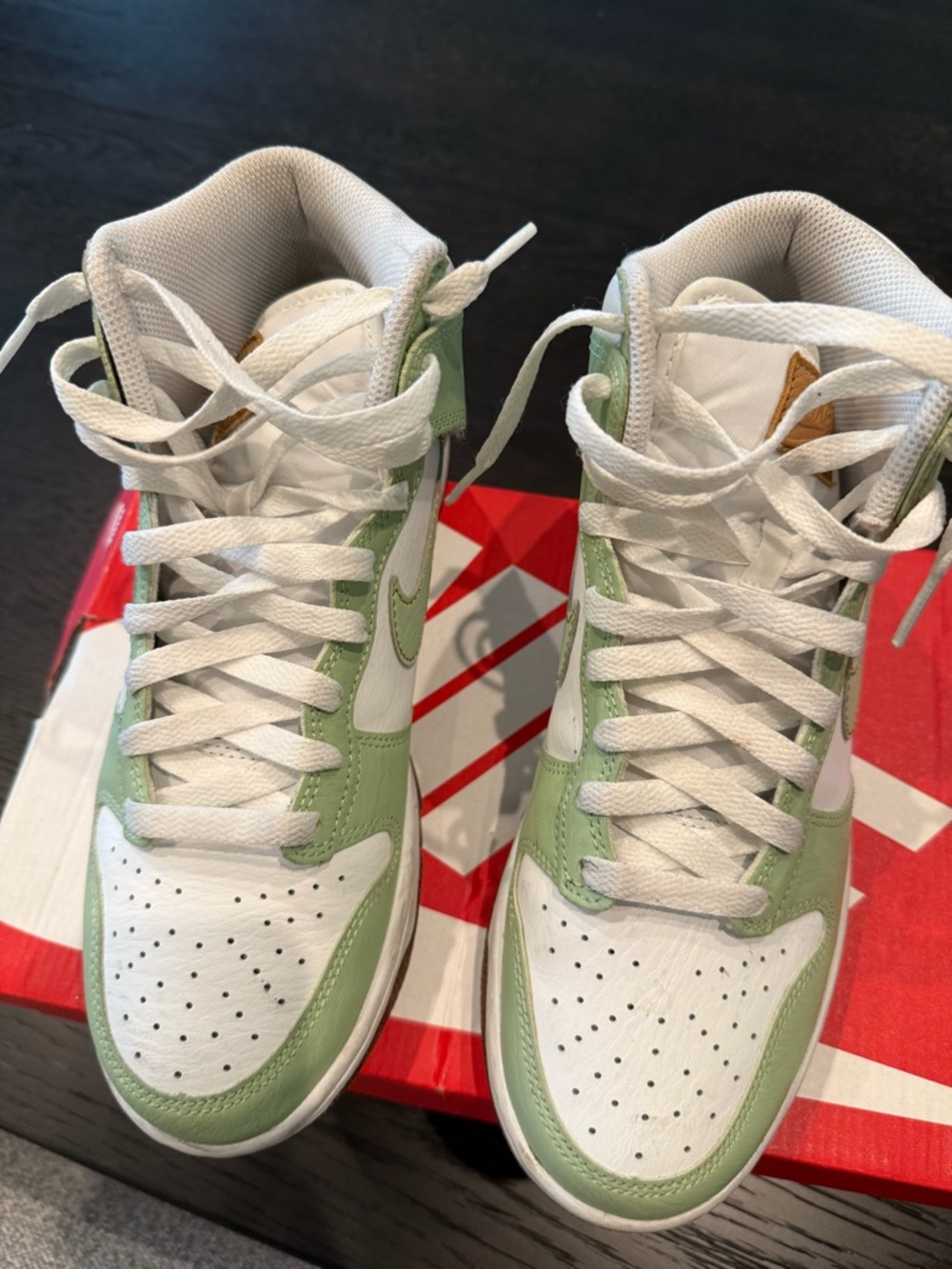 Nike High-Top Sneakers in White and Sage